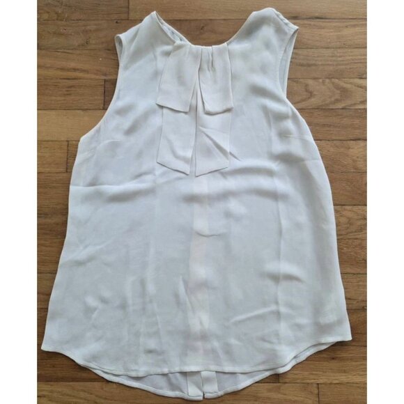 Theory Sleeveless Silk Blouse Ivory office top shirt tank Medium A001074 - Picture 1 of 8